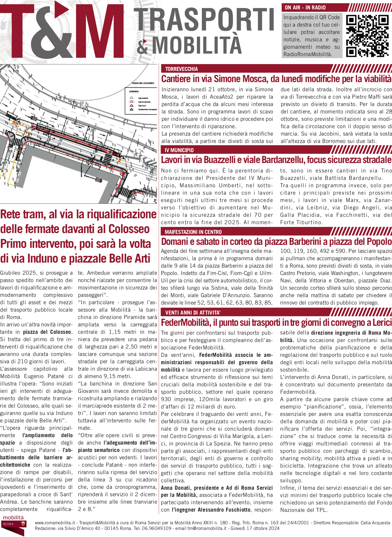 Rete tram, al via la riqualificazione delle fermate davanti al Colosseo Primo intervento, poi sarà la volta  di via Induno e piazzale Belle Arti