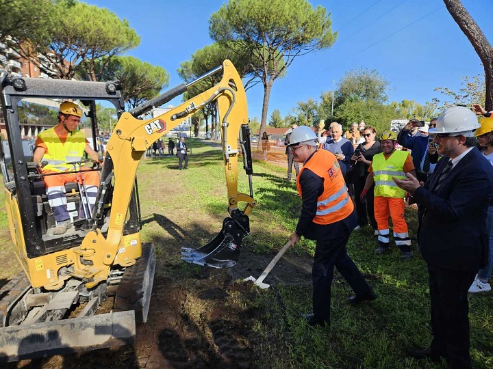 L'apertura del cantiere con il sindaco Gualtieri