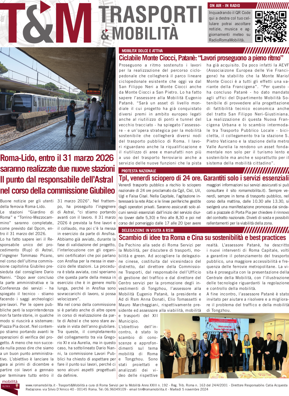 Roma-Lido, entro il 31 marzo 2026 saranno realizzate due nuove stazioni