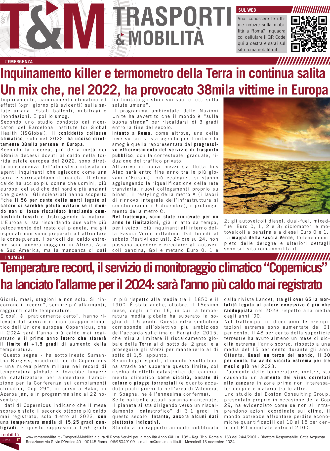Inquinamento killer e termometro della Terra in continua salita Un mix che, nel 2022, ha provocato 38mila vittime in Europa