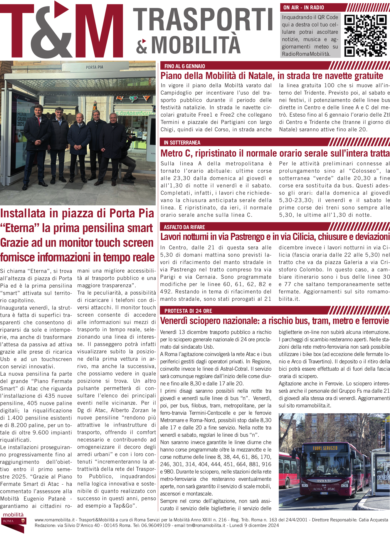 Installata in piazza di Porta Pia “Eterna” la prima pensilina smart Grazie ad un monitor touch screen fornisce informazioni in tempo reale