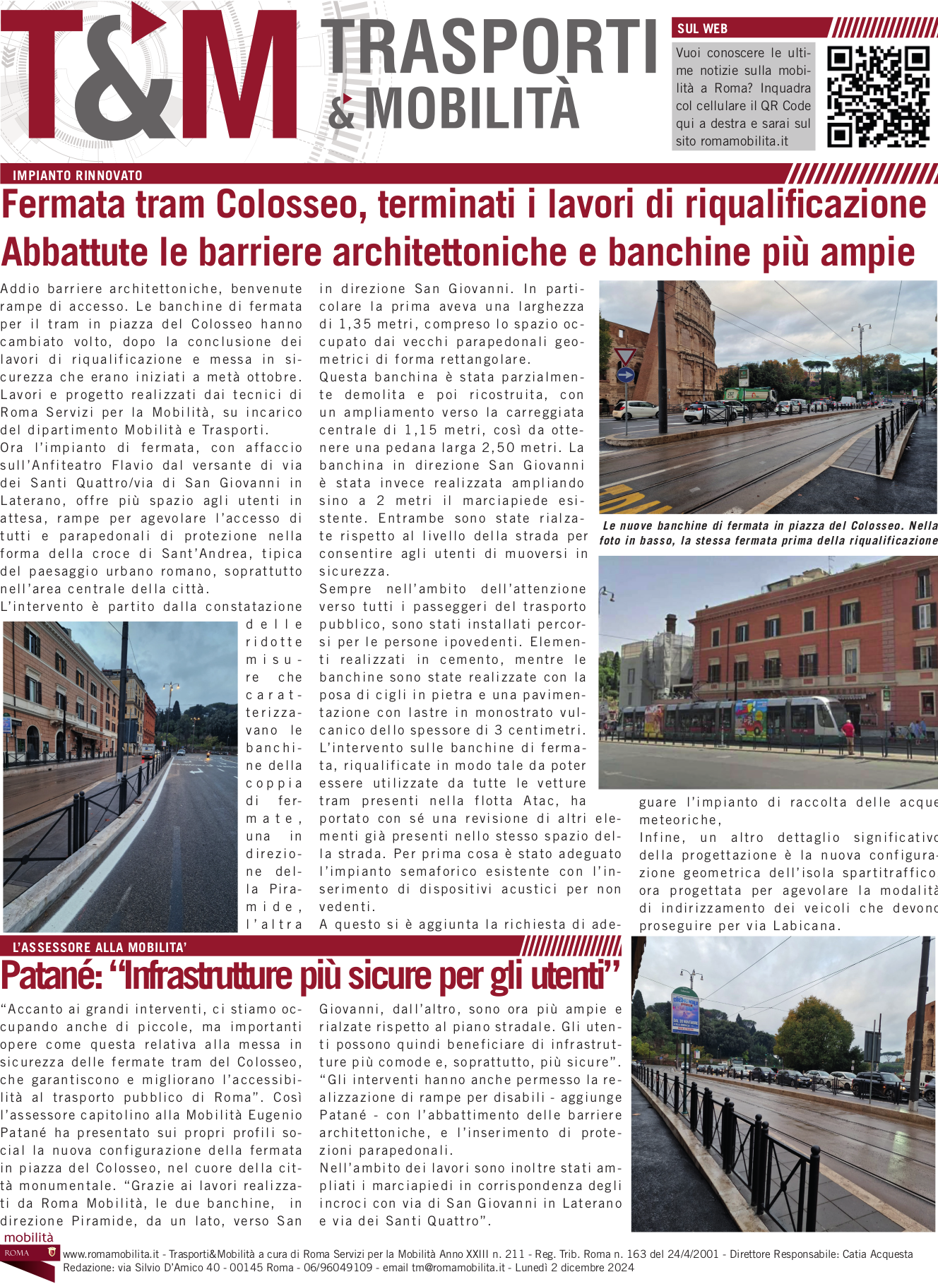 Fermata tram Colosseo, terminati i lavori di riqualificazione. Abbattute le barriere architettoniche e banchine più ampie