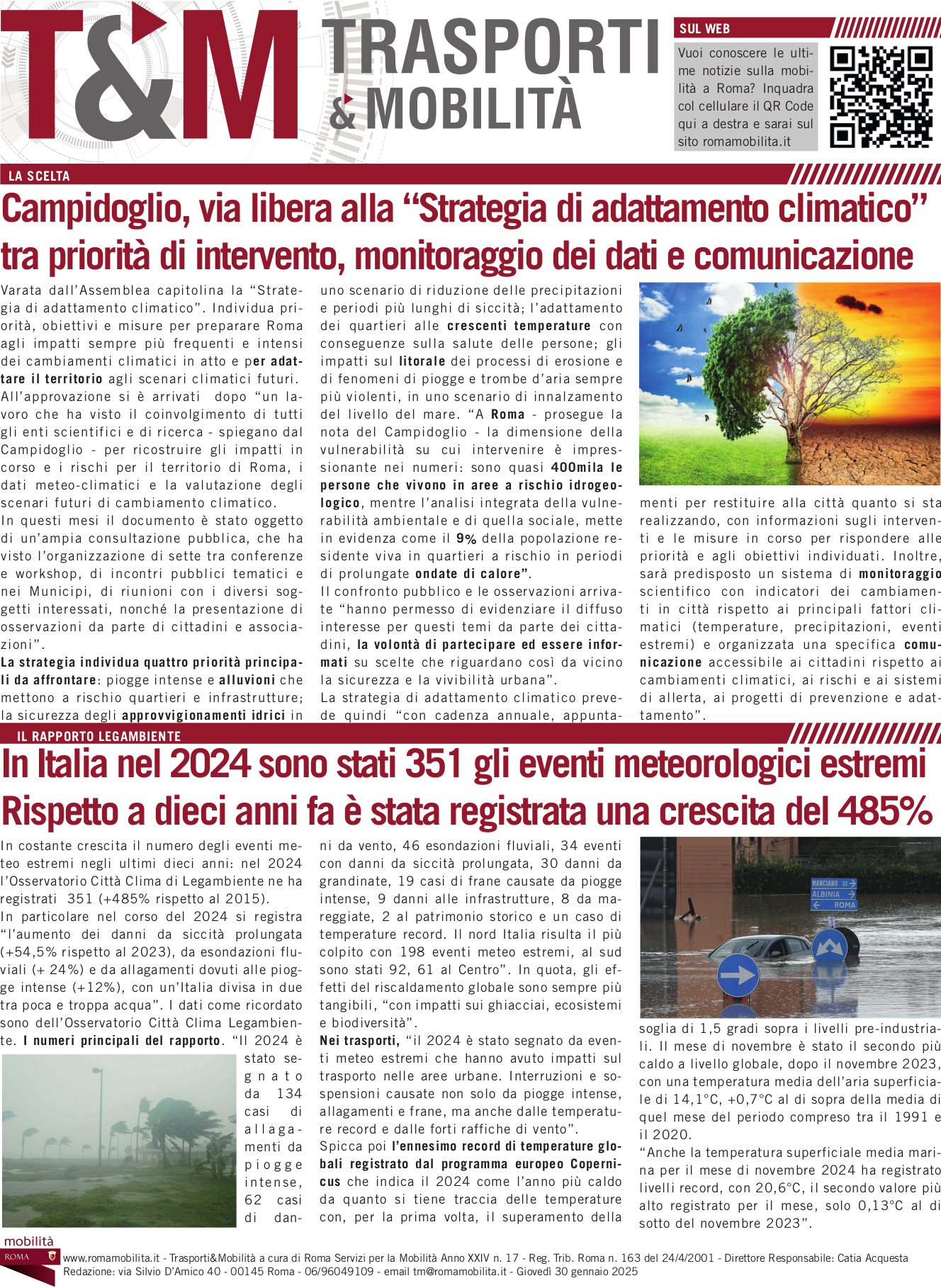 Campidoglio, via libera alla “Strategia di adattamento climatico” tra priorità di intervento, monitoraggio dei dati e comunicazione