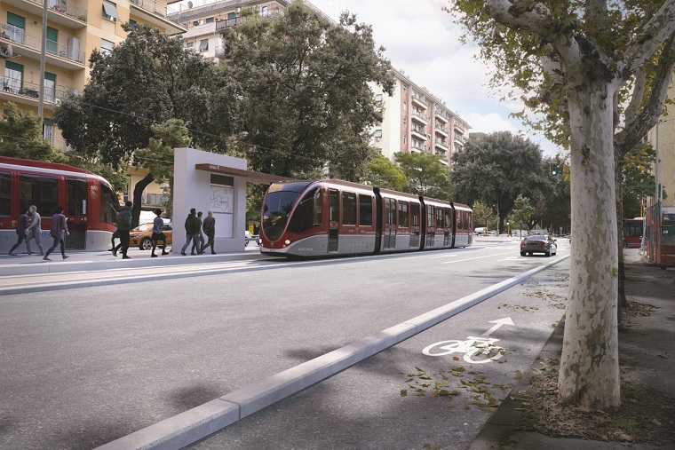 Un render del nuovo tram