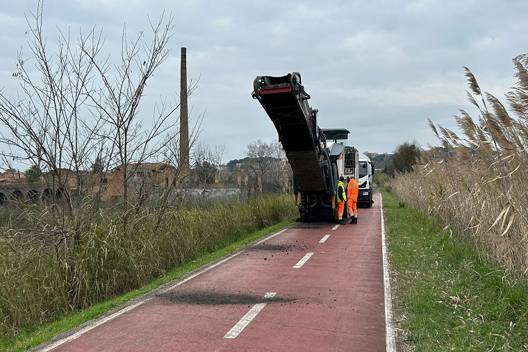 ciclopedonale Tor di Quinto, lavori in corso