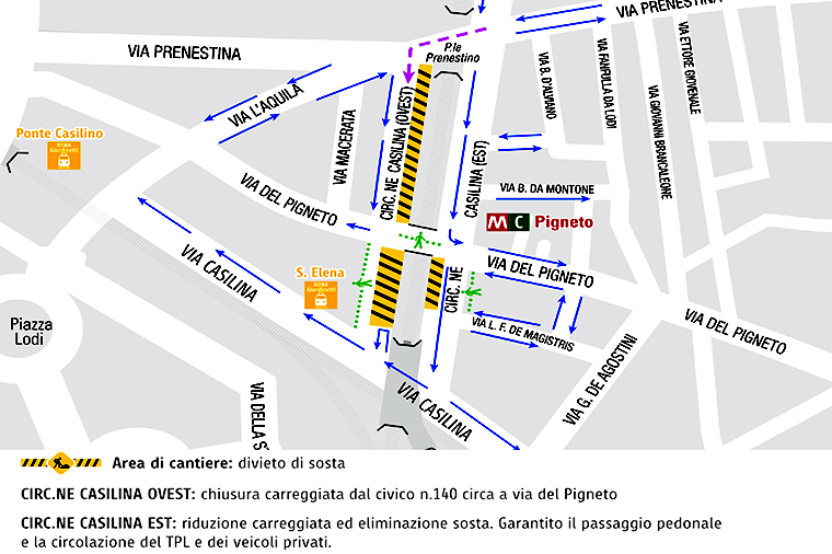 La zona interessata al Pigneto