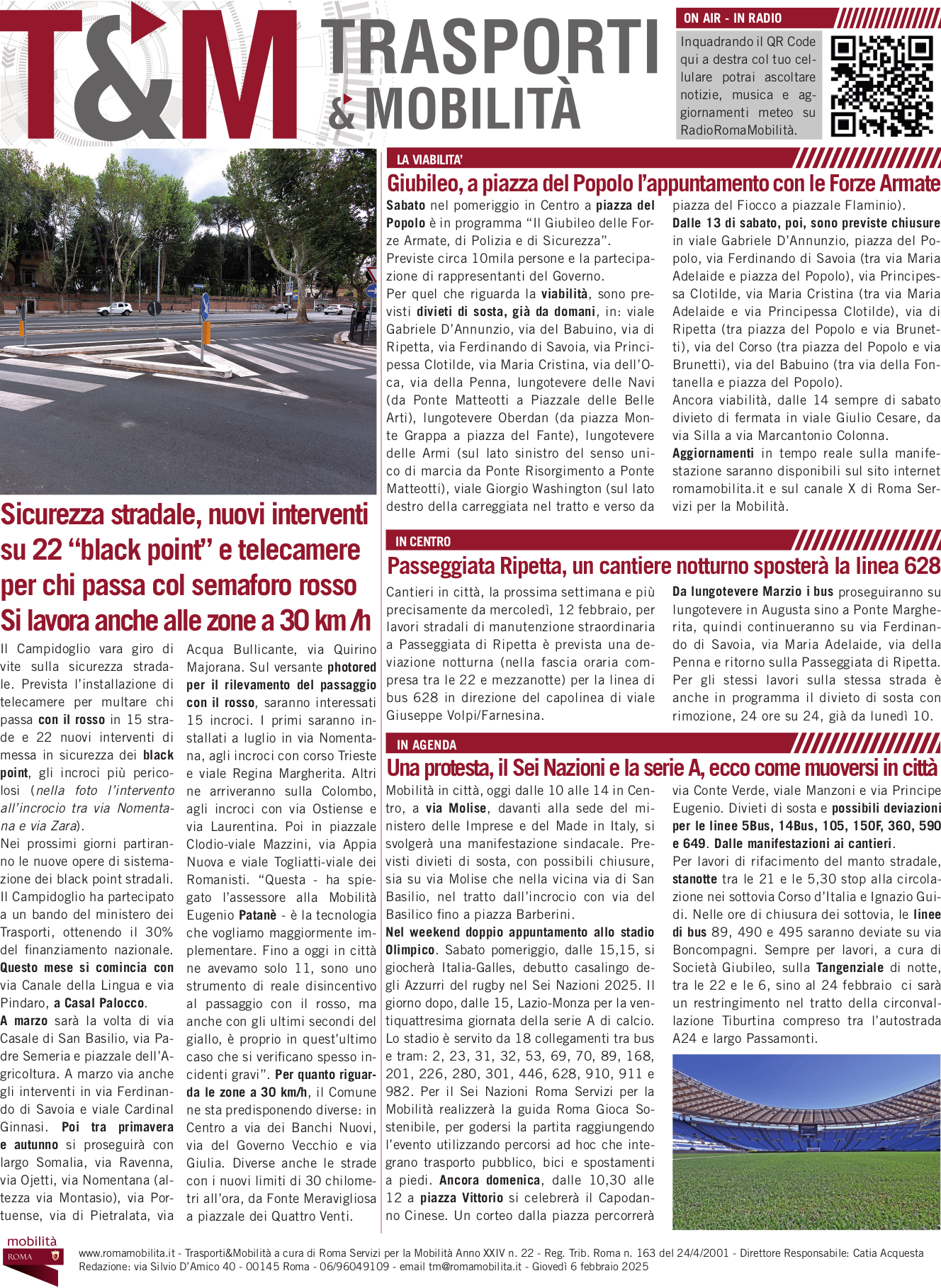 Sicurezza stradale, nuovi interventi su 22 “black point” e telecamere per chi passa col semaforo rosso Si lavora anche alle zone a 30 km /h