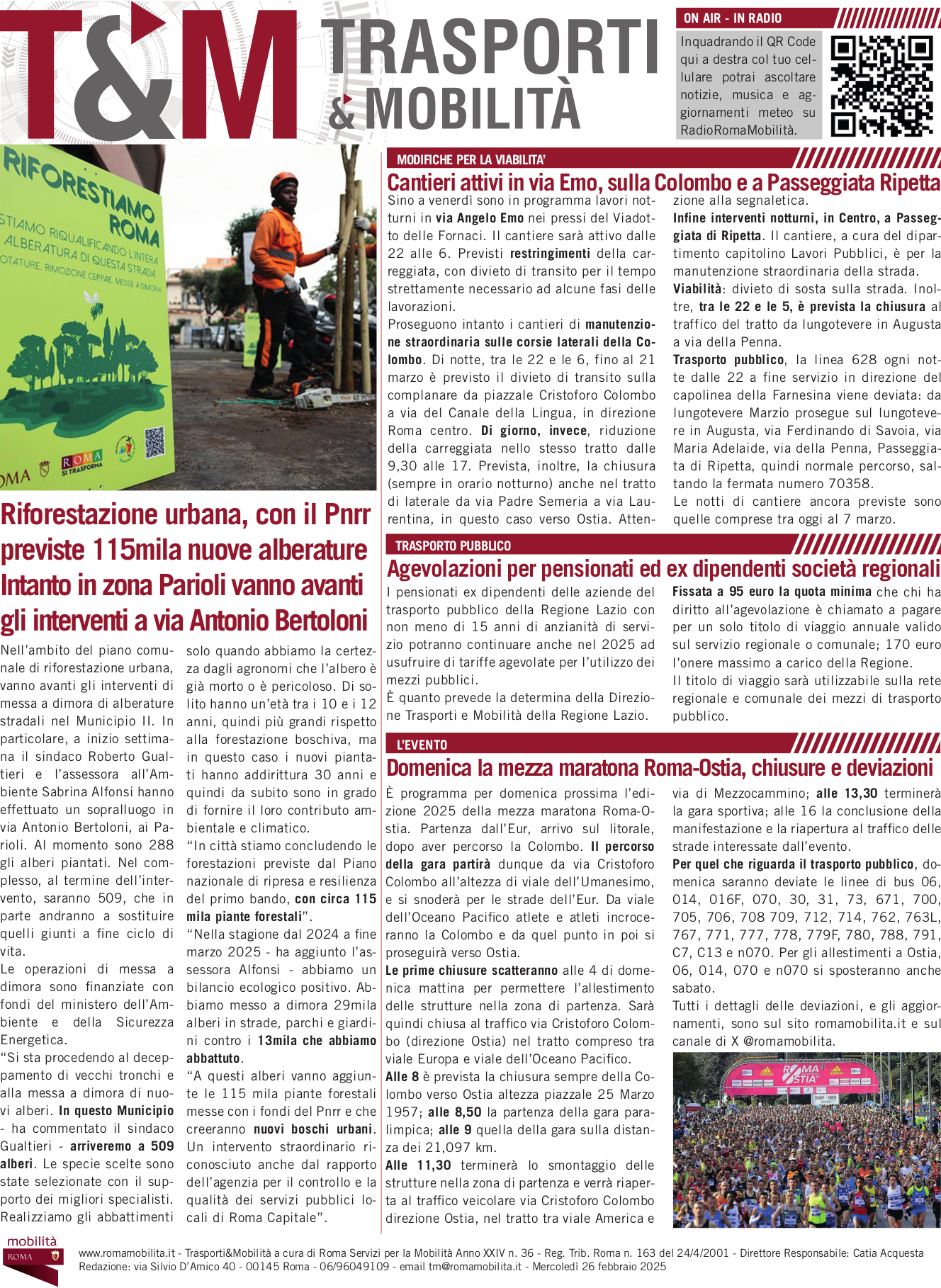 Riforestazione urbana, con il Pnrr previste 115mila nuove alberature Intanto in zona Parioli vanno avanti gli interventi a via Antonio Bertoloni