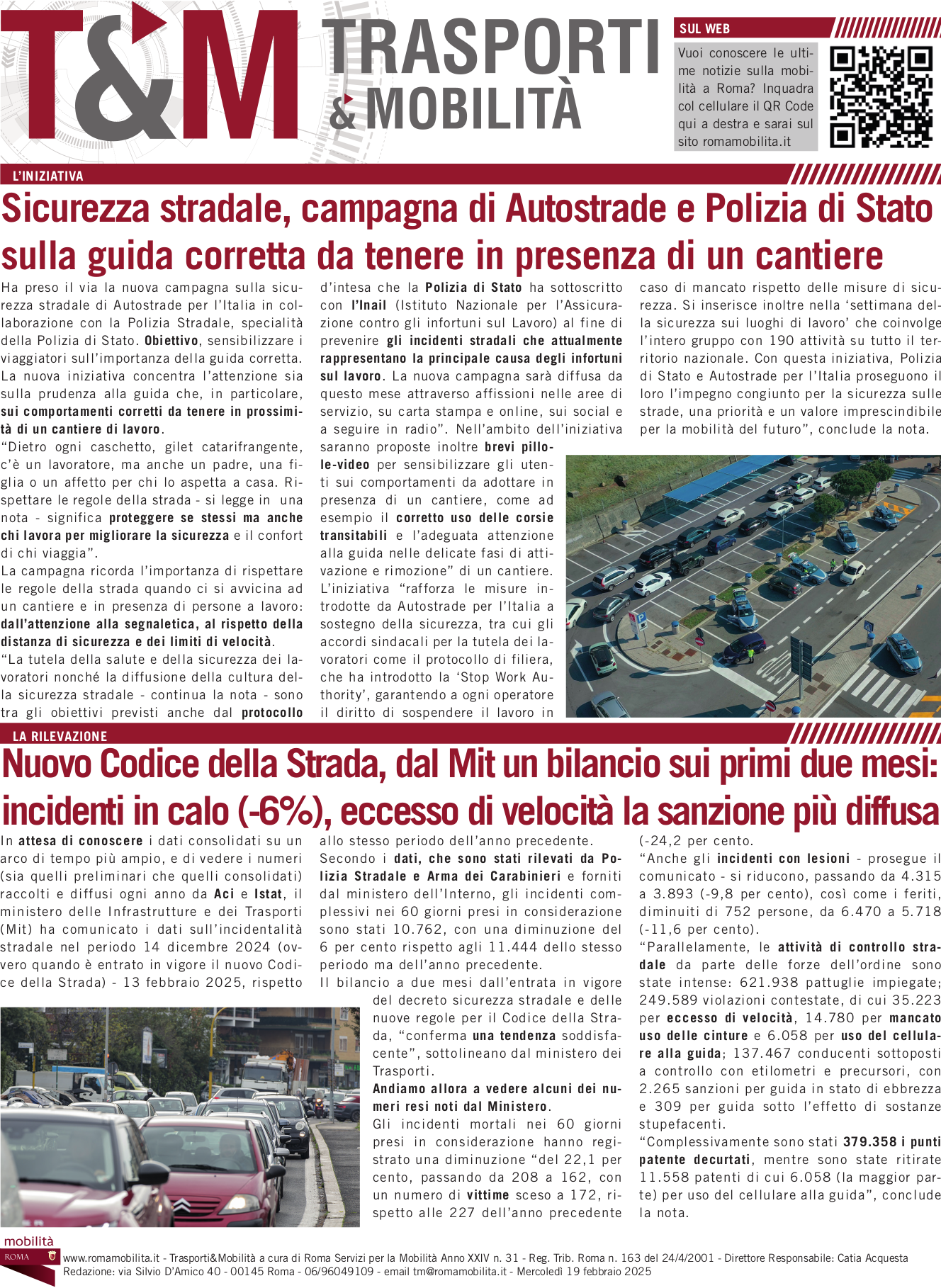 Sicurezza stradale, campagna di Autostrade e Polizia di Stato sulla guida corretta da tenere in presenza di un cantiere