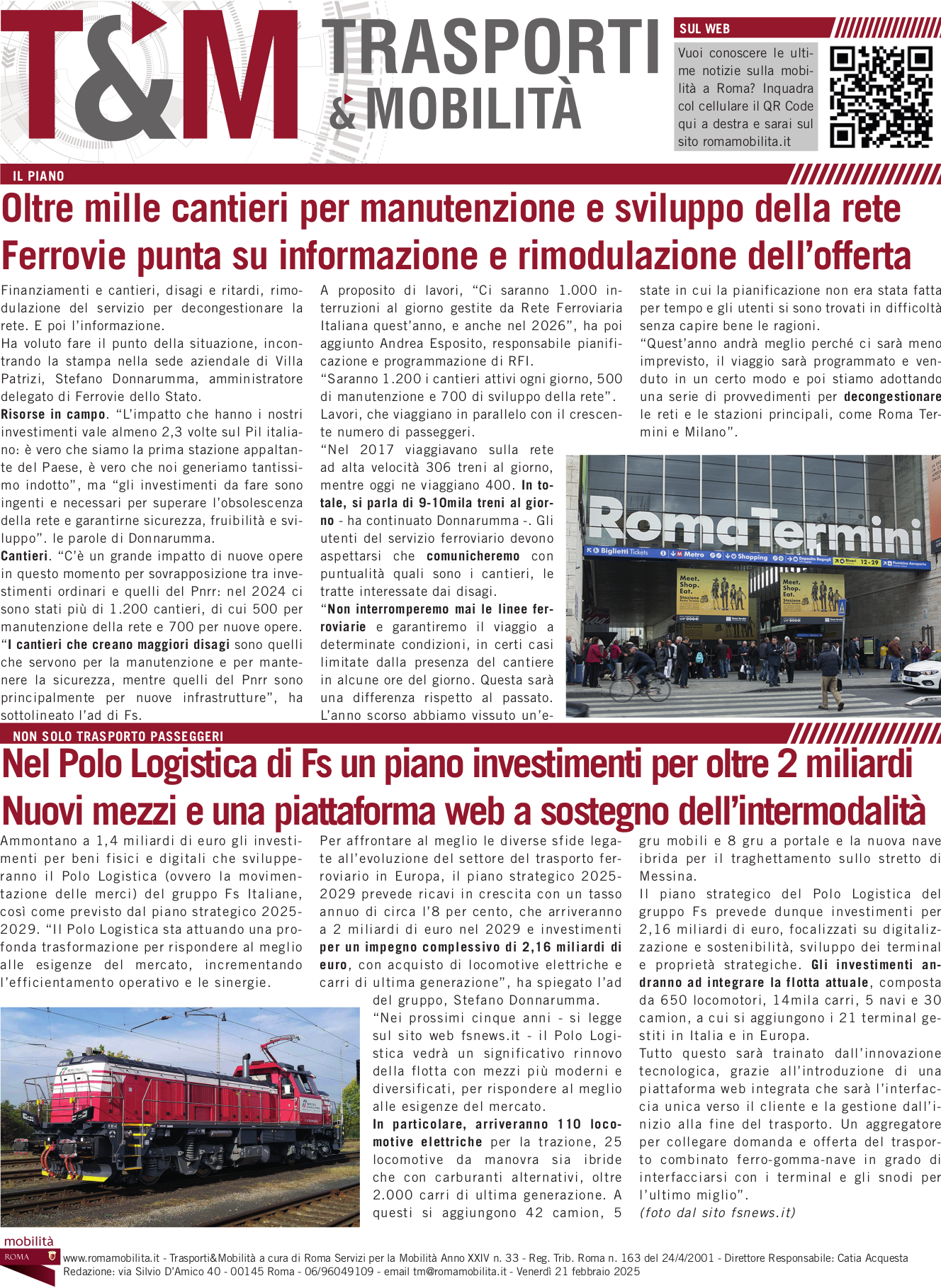 Oltre mille cantieri per manutenzione e sviluppo della rete Ferrovie punta su informazione e rimodulazione dell’offerta