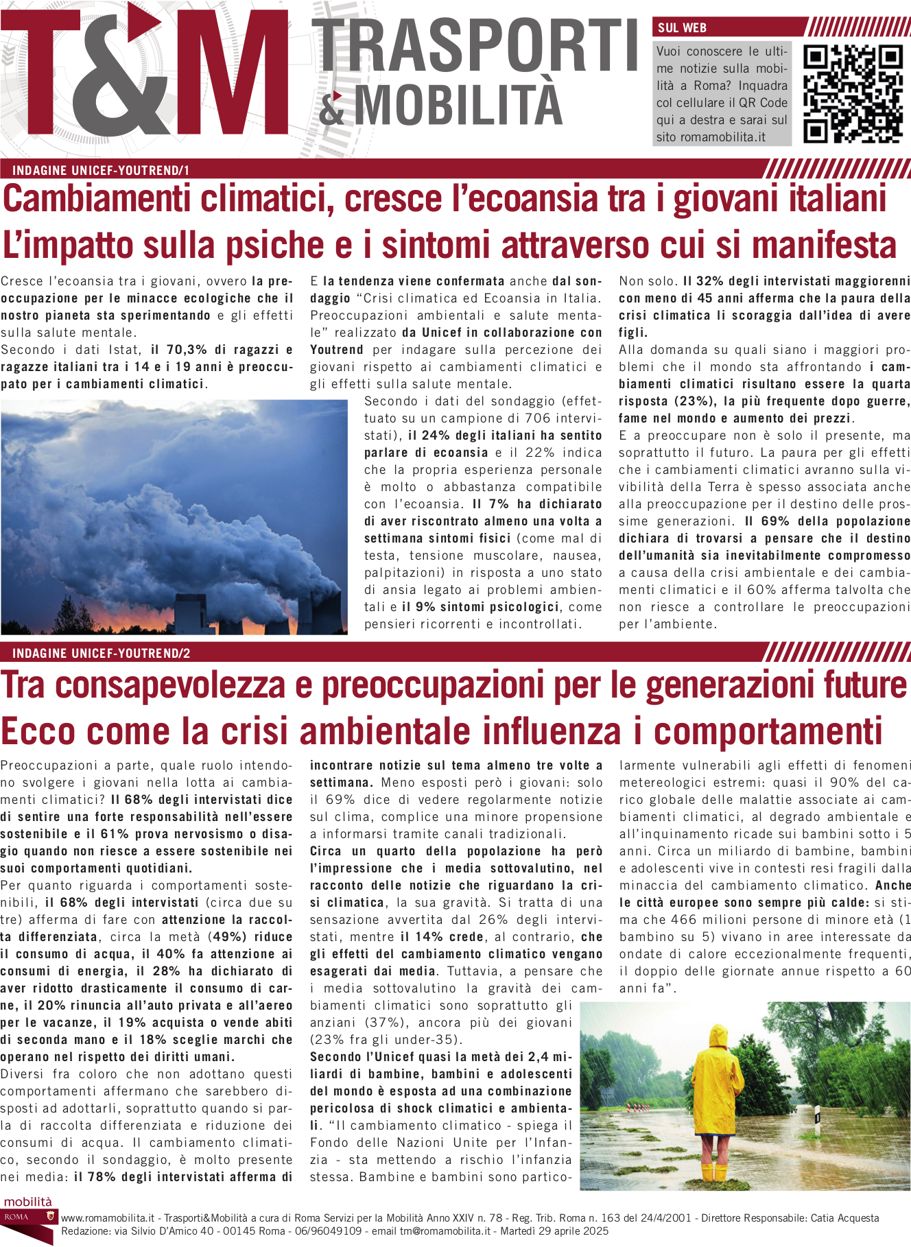 Cambiamenti climatici, cresce l'eco-ansia tra i giovani