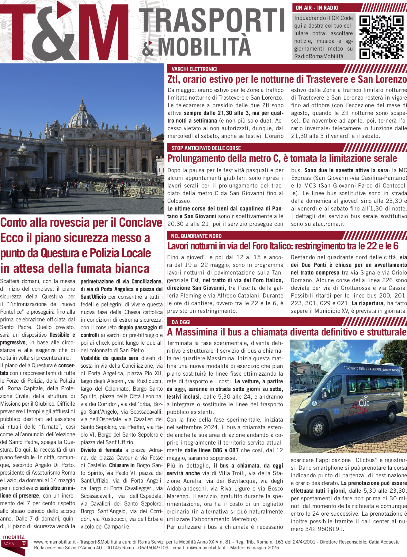 Conto alla rovescia per il Conclave, ecco il piano sicurezza