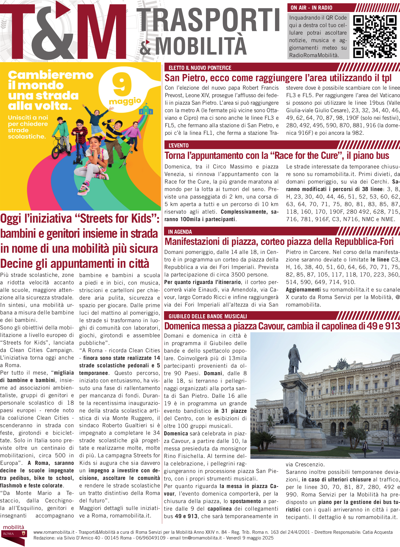 Oggi l’iniziativa “Streets for Kids”: bambini e genitori insieme in strada in nome di una mobilità più sicura Decine gli appuntamenti in città