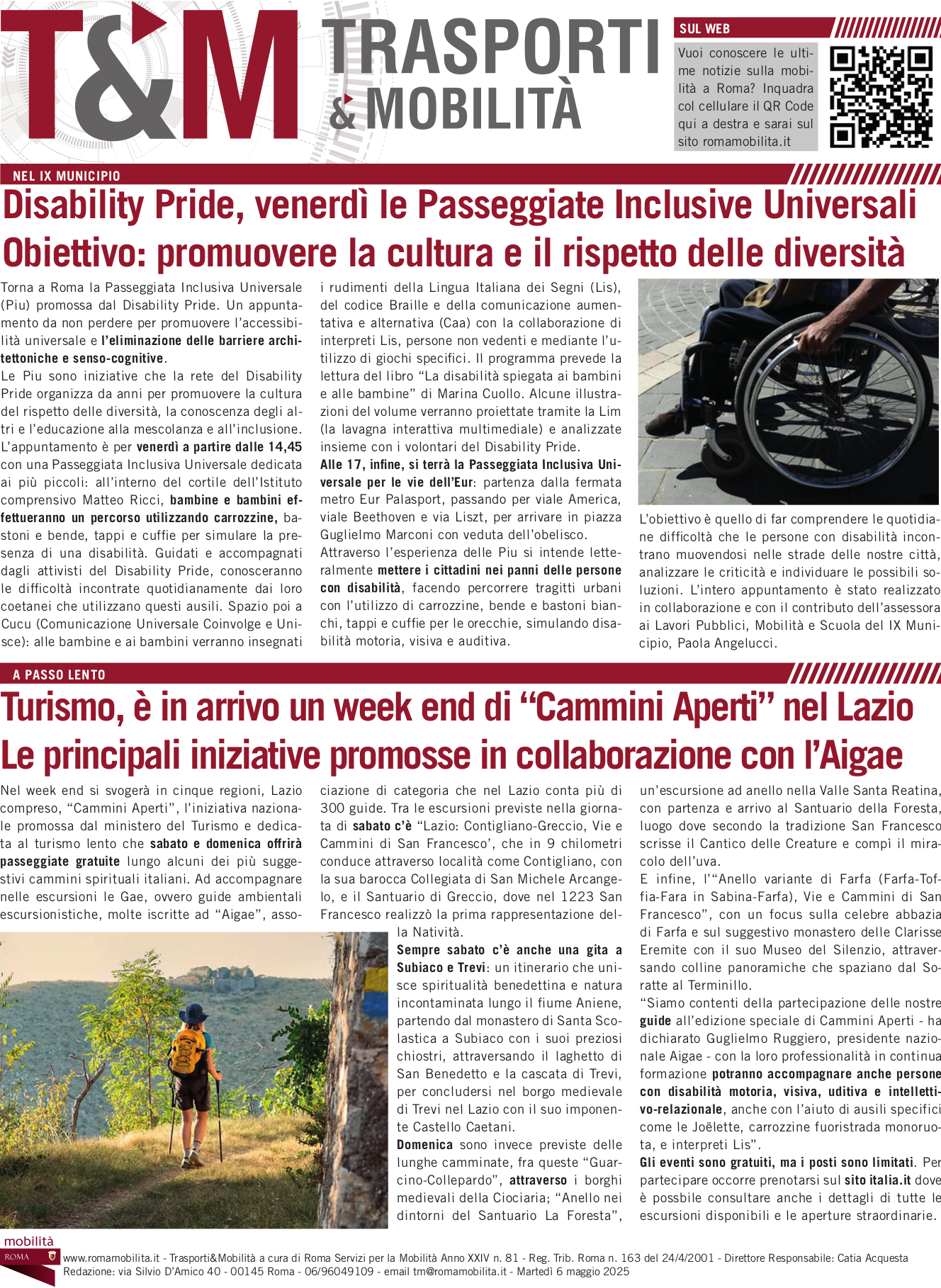 Disability Pride, venerdì le Passeggiate Inclusive Universali
