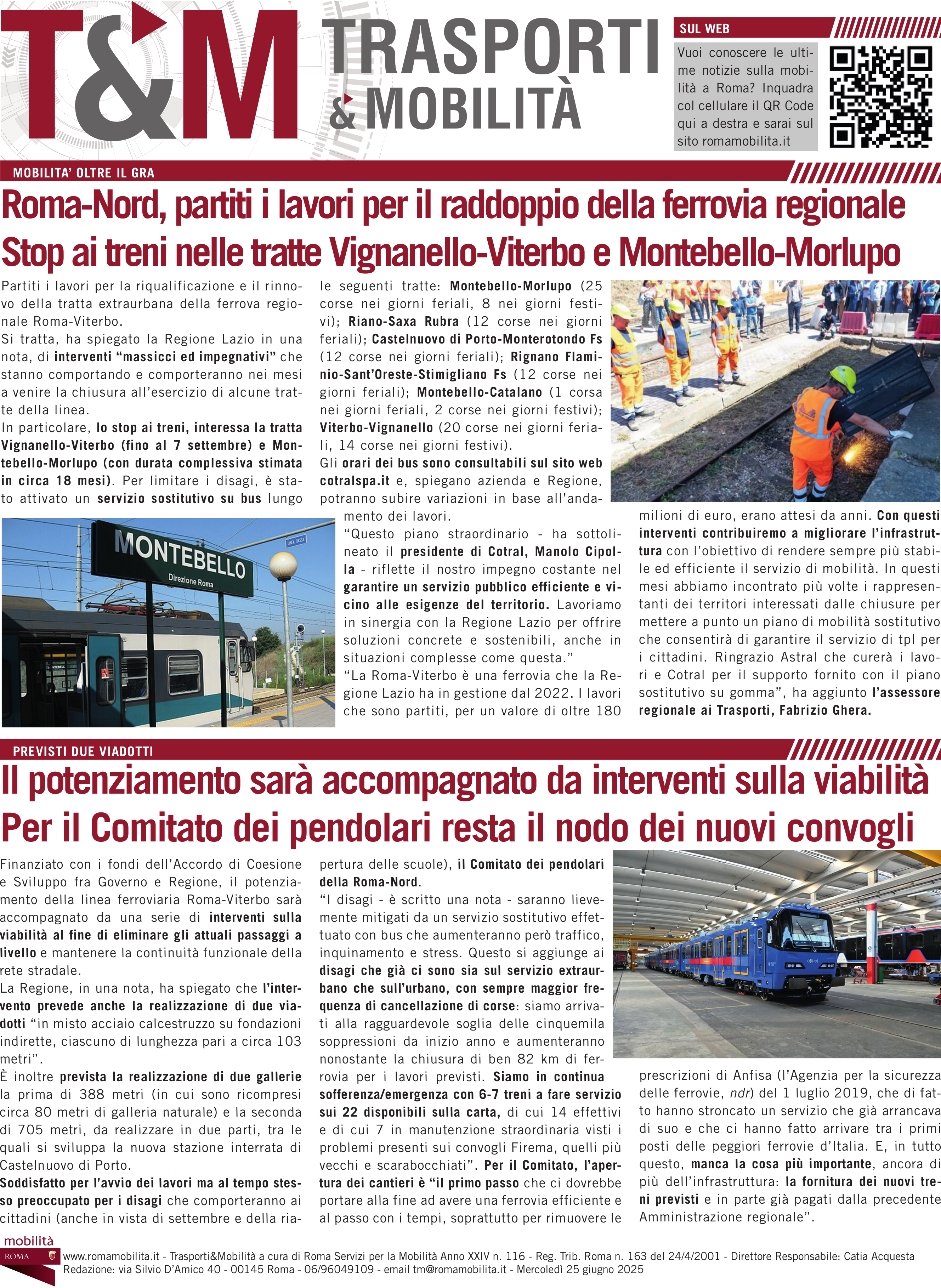 Roma-Nord, partiti i lavori per il raddoppio della ferrovia