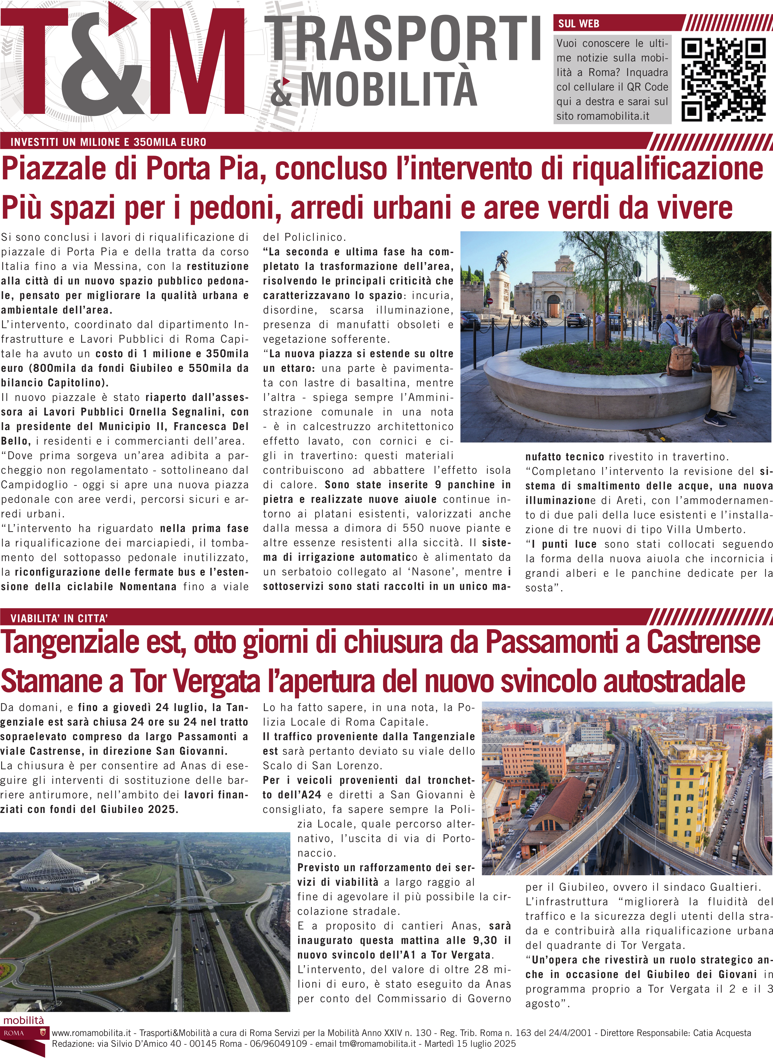 Piazzale di Porta Pia, conclusa la riqualificazione: più aree verdi e spazi per i pedoni