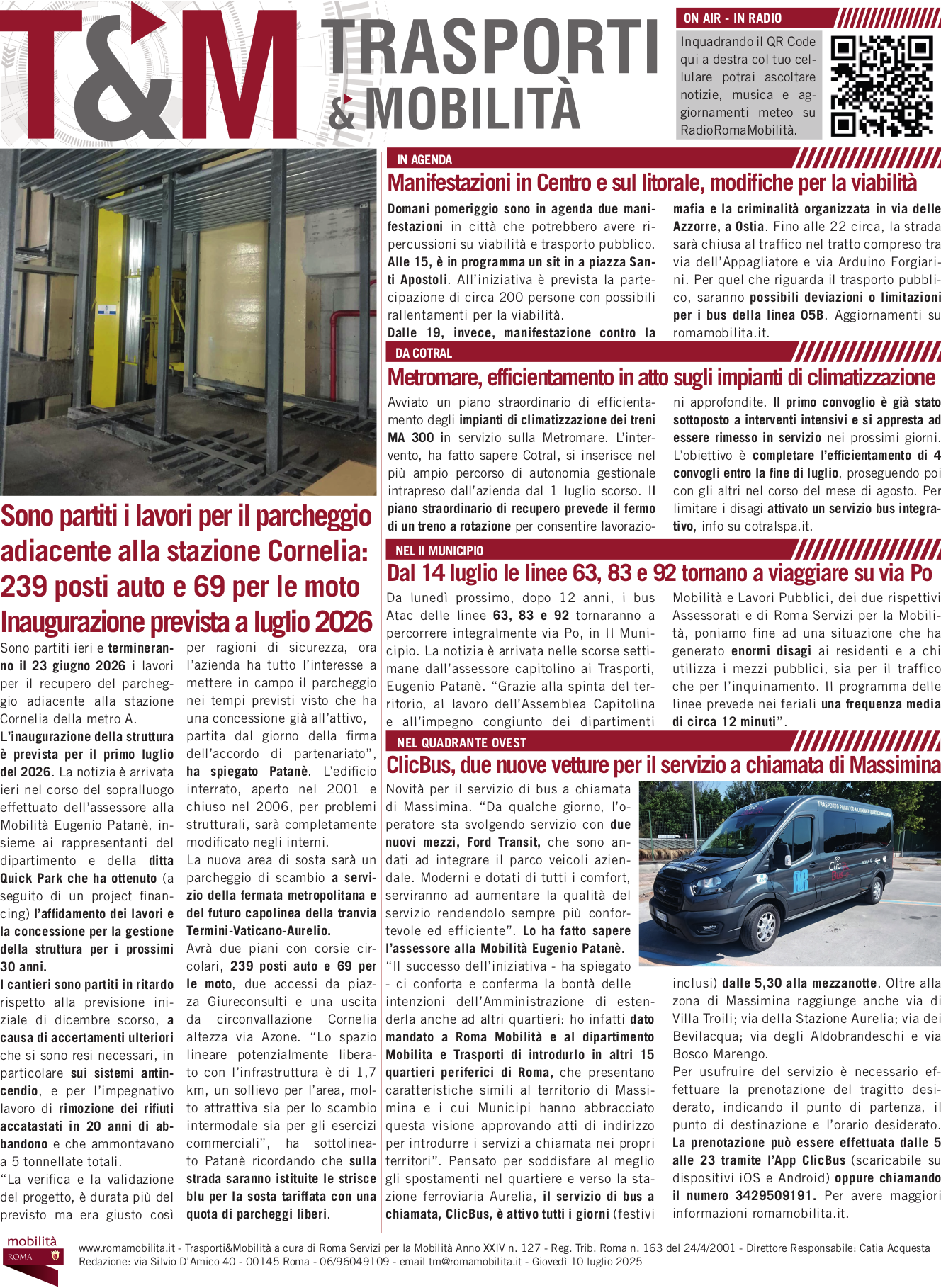 Sono partiti i lavori per il parcheggio adiacente alla stazione Cornelia: 239 posti auto e 69 per le moto Inaugurazione prevista a luglio 2026