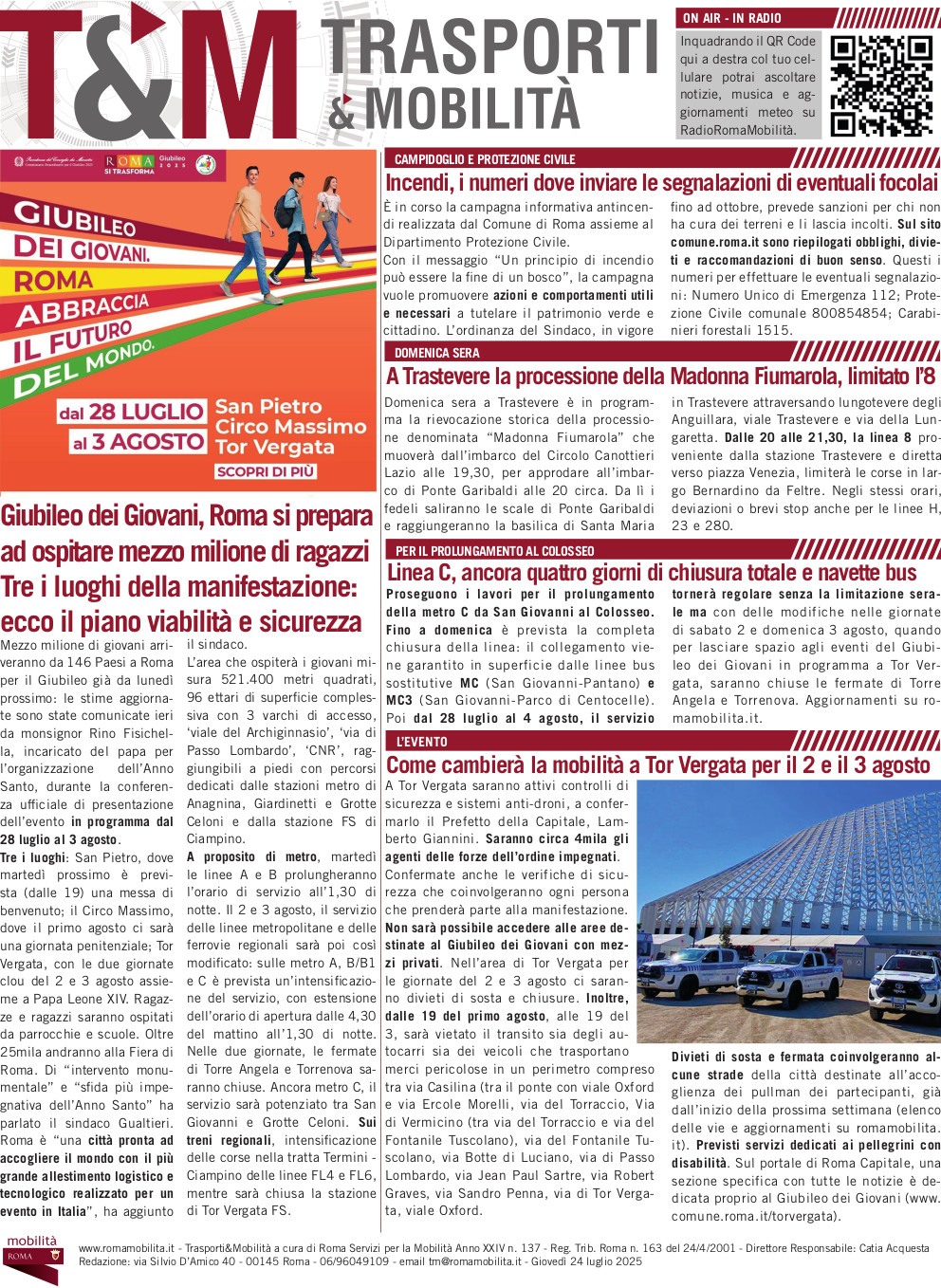 prima pagina 24 luglio 2025