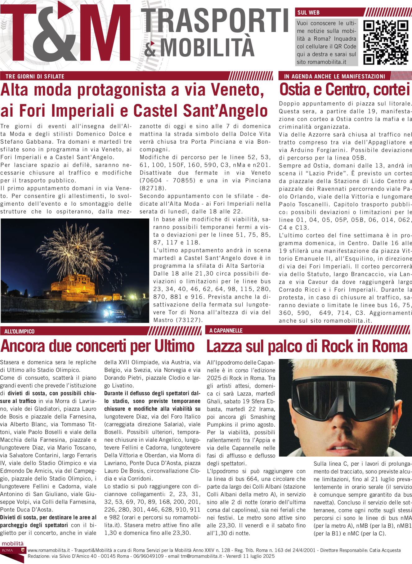 Alta moda protagonista a via Veneto, ai Fori Imperiali e Castel Sant’Angelo