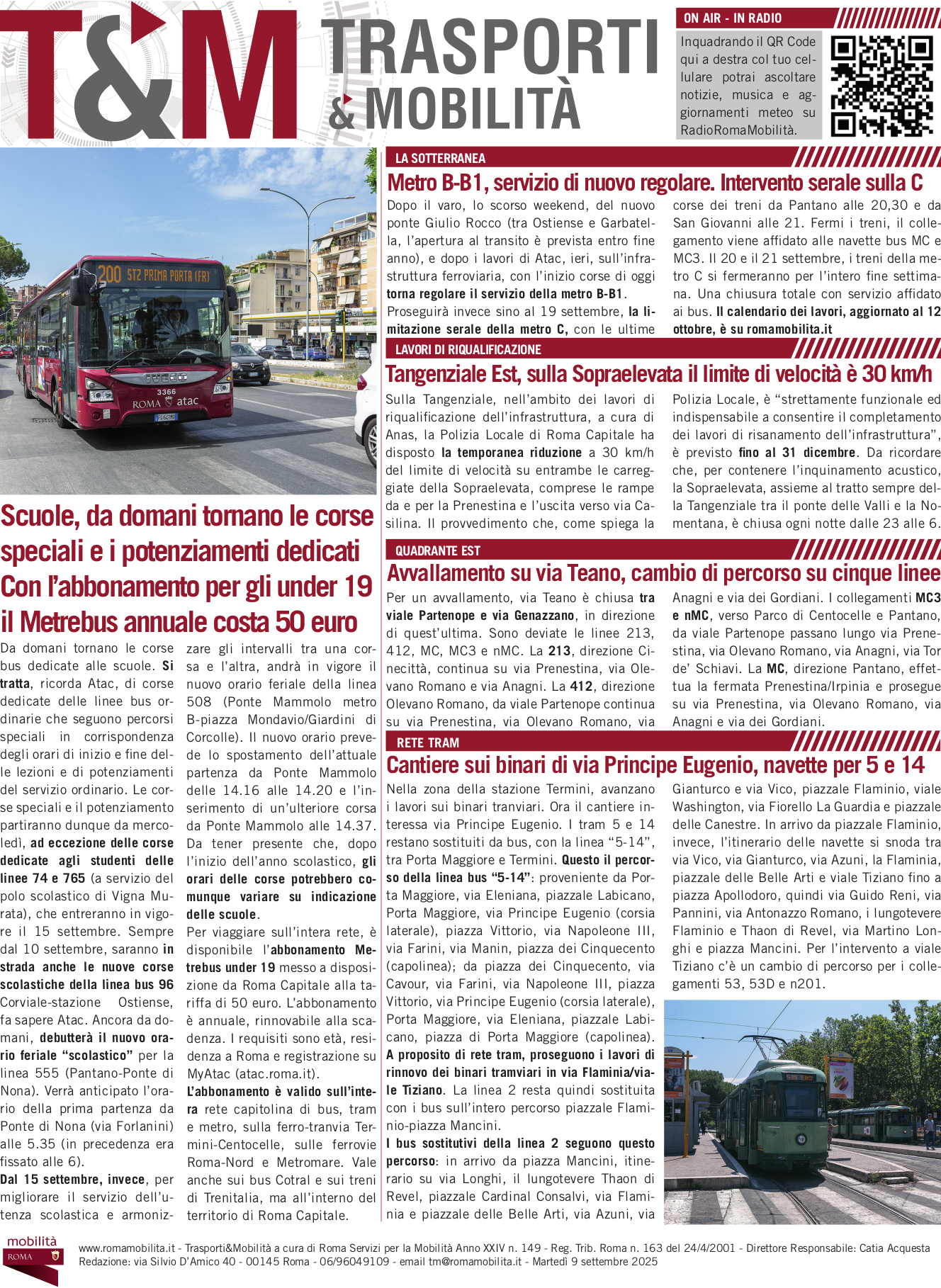 Scuole, da domani tornano le corse speciali e i potenziamenti dedicati. Con l’abbonamento per gli under 19 il Metrebus annuale costa 50 euro