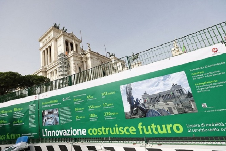 il cantiere per la metro C