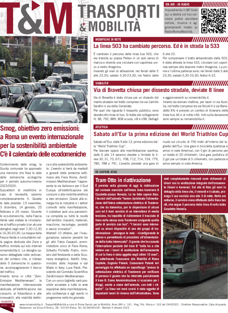 Smog, obiettivo zero emissioni: a Roma un evento internazionale per la sostenibilità ambientale. C’è il calendario delle ecodomeniche