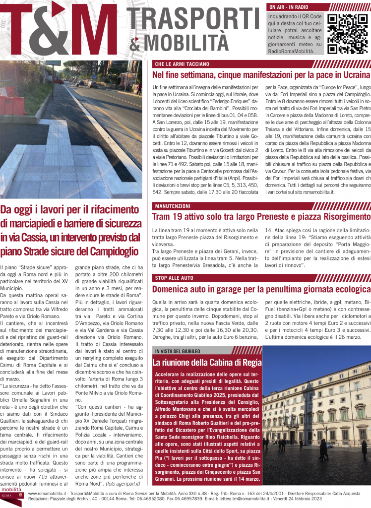 lavori di rifacimento marciapiedi e barriere di sicurezza su via Cassia