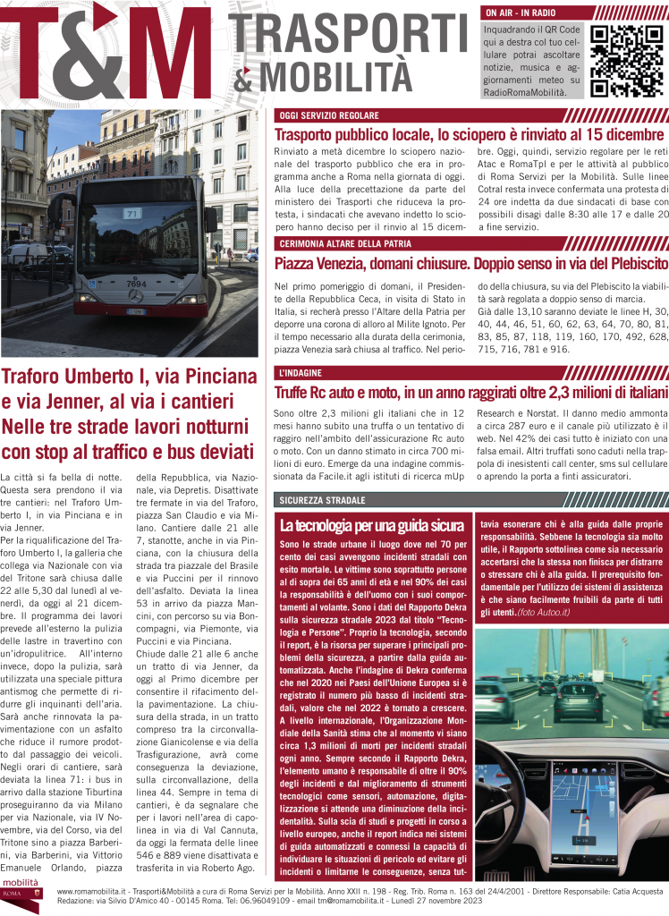 Traforo Umberto I, via Pinciana e via Jenner, al via i lavori