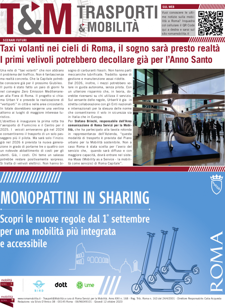 Taxi volanti nei cieli di Roma, il sogno sarà presto realtà. I primi velivoli potrebbero decollare già per l'Anno Santo