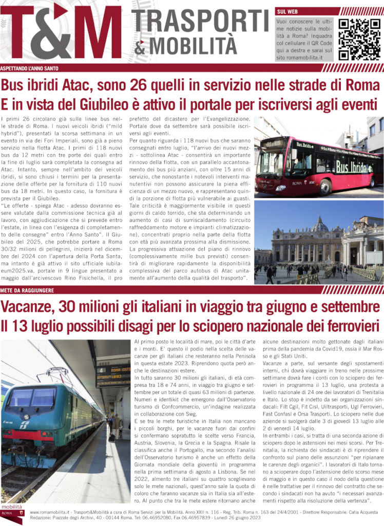 Bus ibridi Atac, sono 26 quelli in servizio nelle strade di Roma