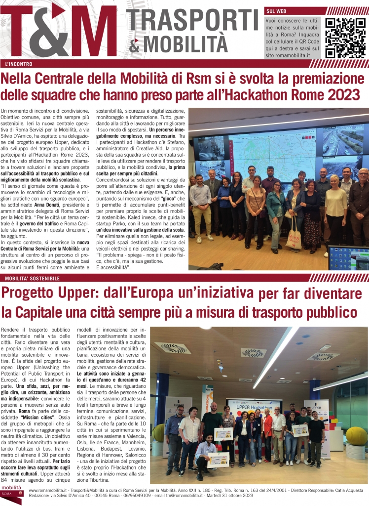 Hackathon UPPER 2023, ieri la premiazione nella Centrale della Mobilità di RSM