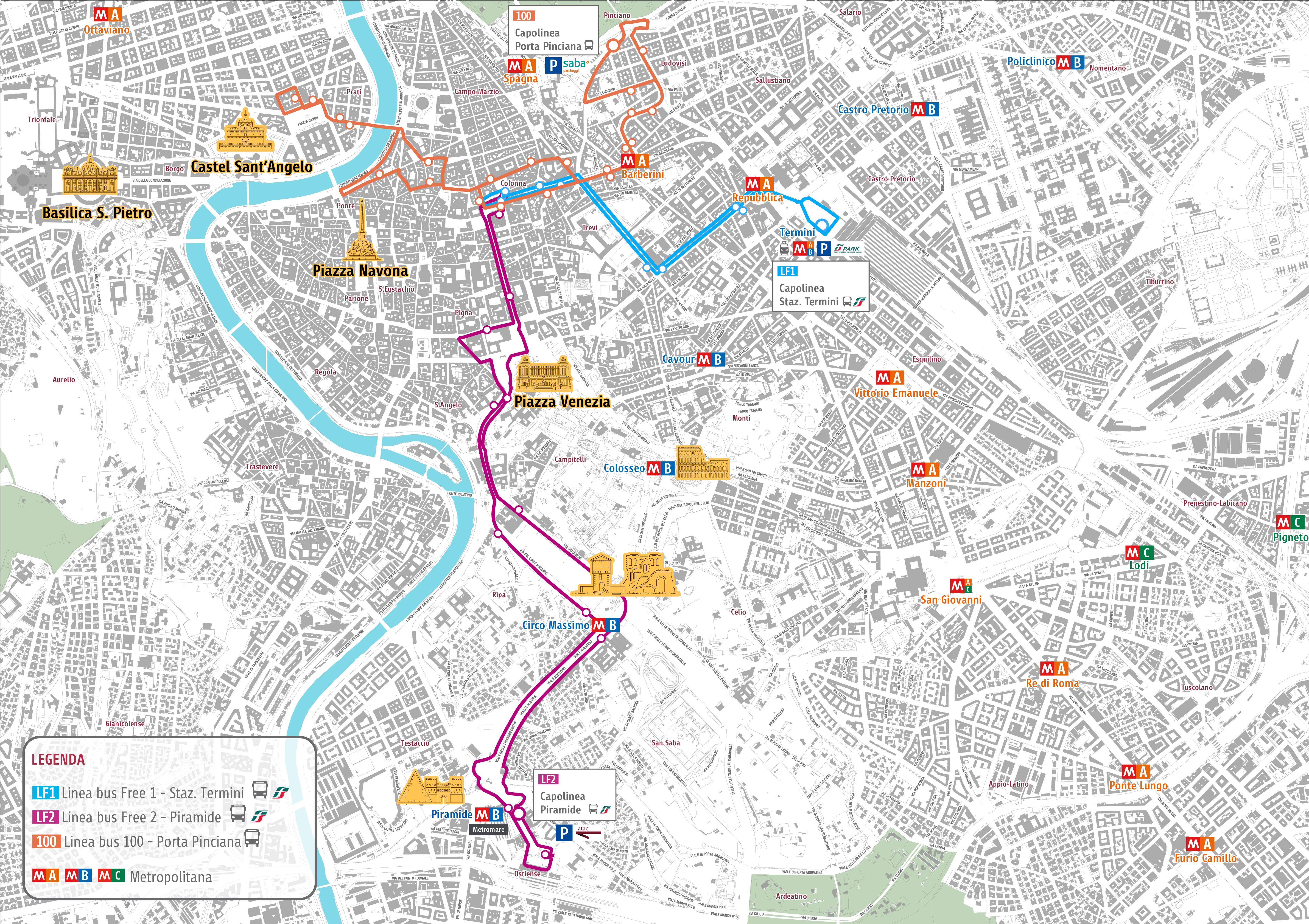 mappa linee bus gratis festività natalizie 2025