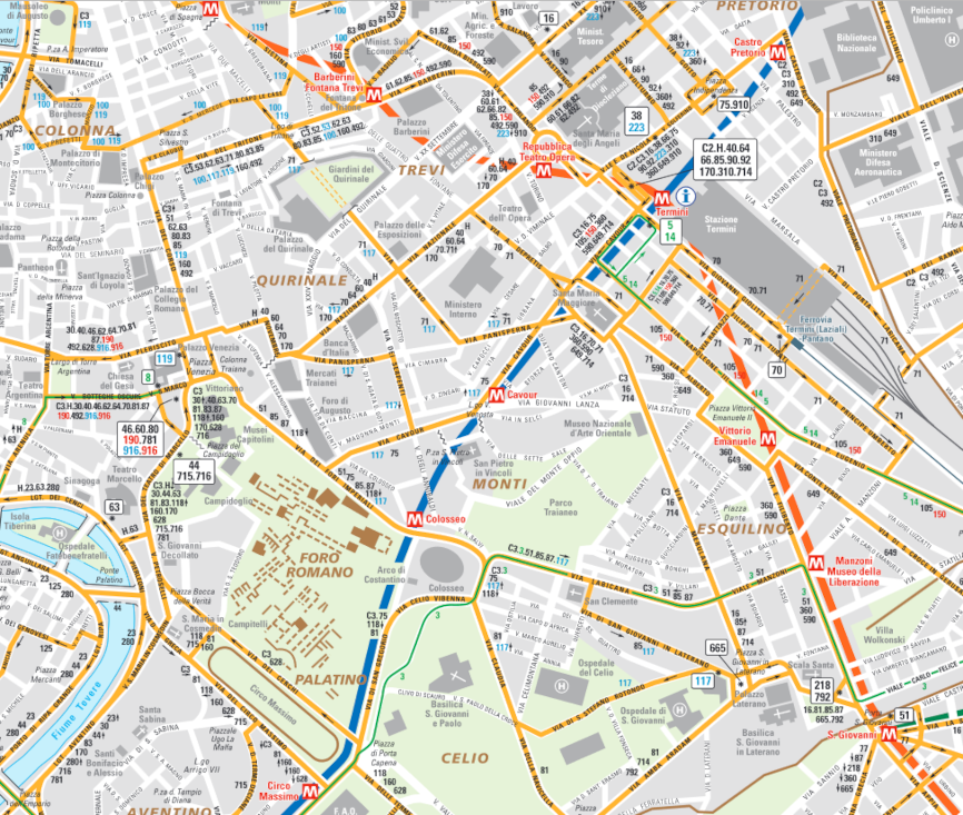 Mappa del TPL a Roma a cura di Atac Spa