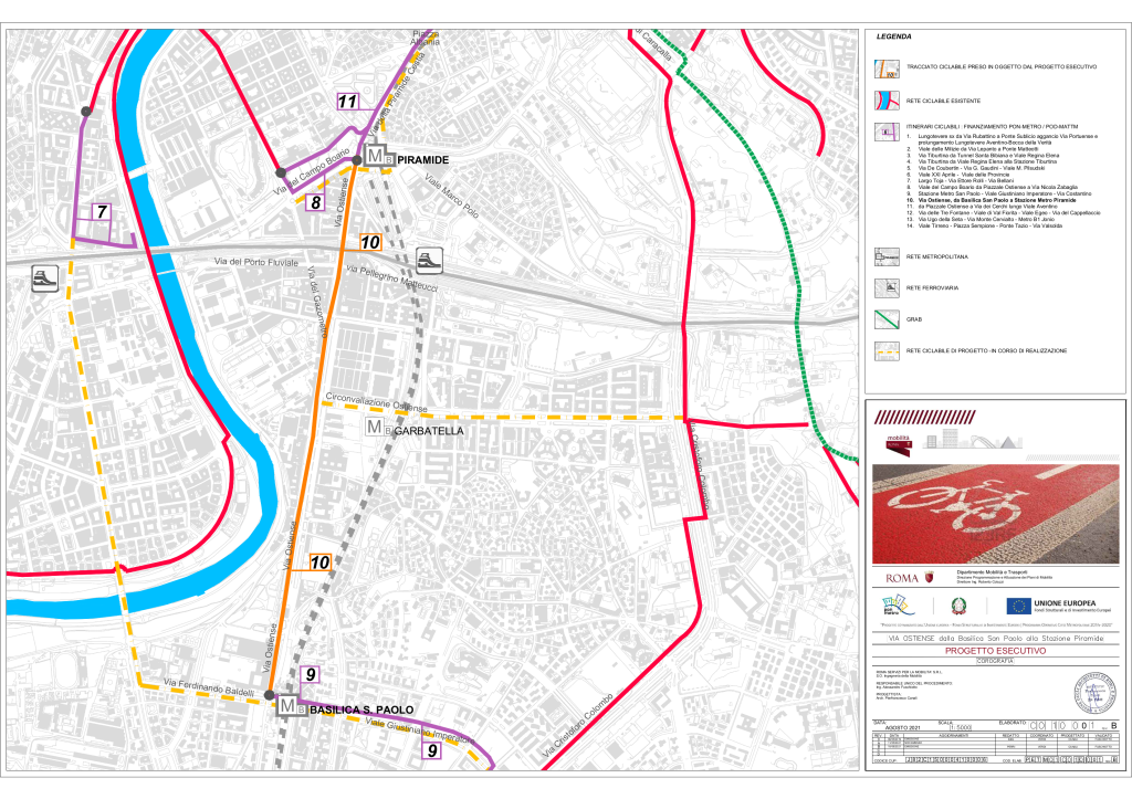 Ciclabile via Ostiense - Basilica San Paolo - Stazione Piramide 3 PET M08 CO 10 001 revB