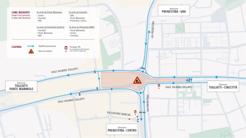 Dal 9 aprile modifiche per la viabilità all'incrocio tra la Prenestina e viale Togliatti 1 Sito 1920x1080px togliatti RMS 05