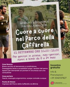 Mobilità sostenibile fin dalla nascita! Sul cuore di mamma e papà al parco della Caffarella. 3 Locandina Programma d3db1898c9069f605956ad2f6b006aa2