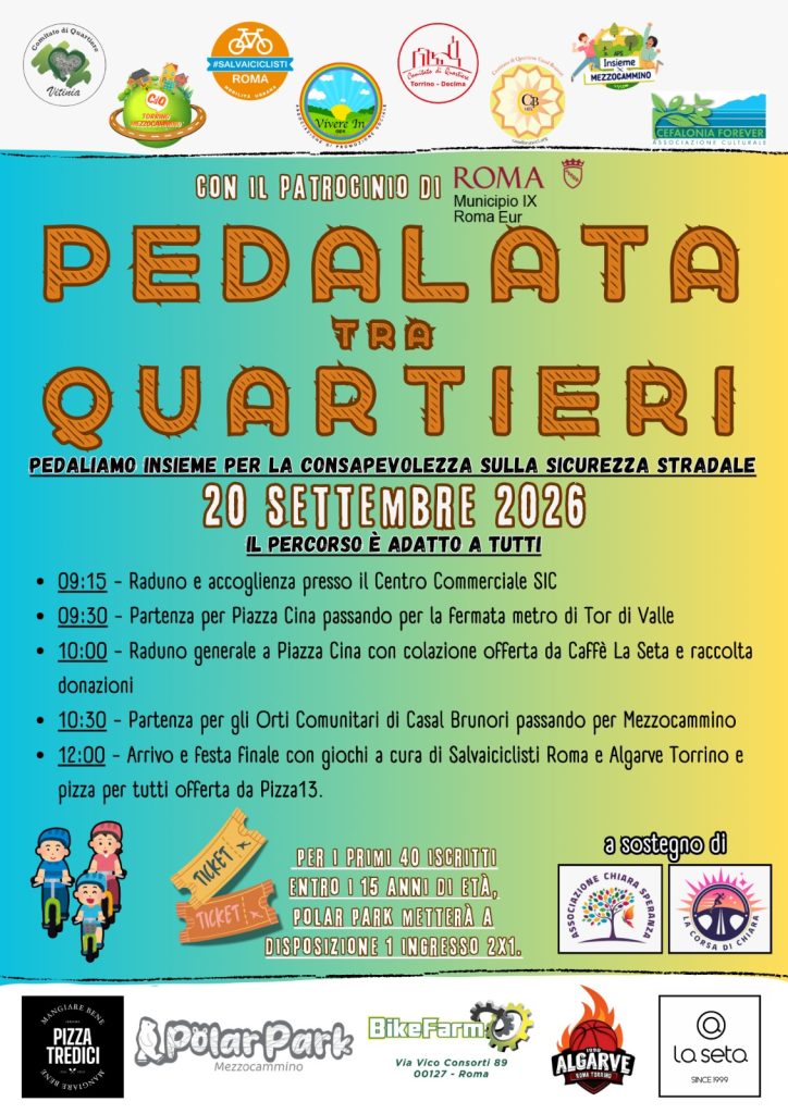Pedalata tra Quartieri - Pedaliamo insieme per la sicurezza stradale 1 locandina SEM pedalata nei quartieri